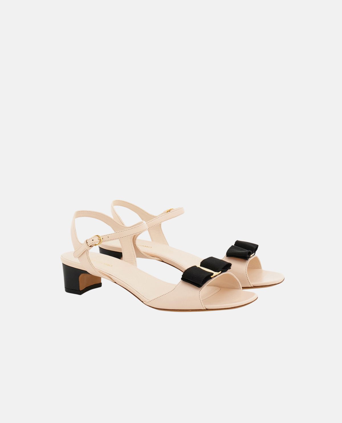 Giày sandal cao gót phối nơ Vara