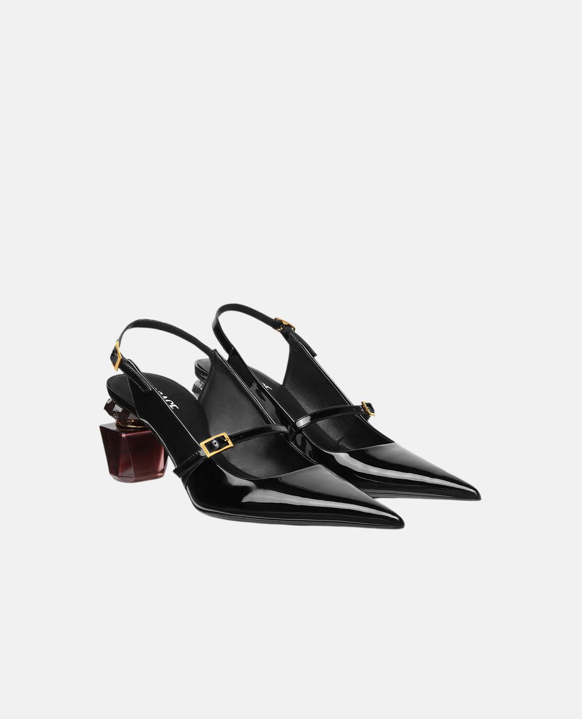 Giày slingback da bóng Bright Crystal 70