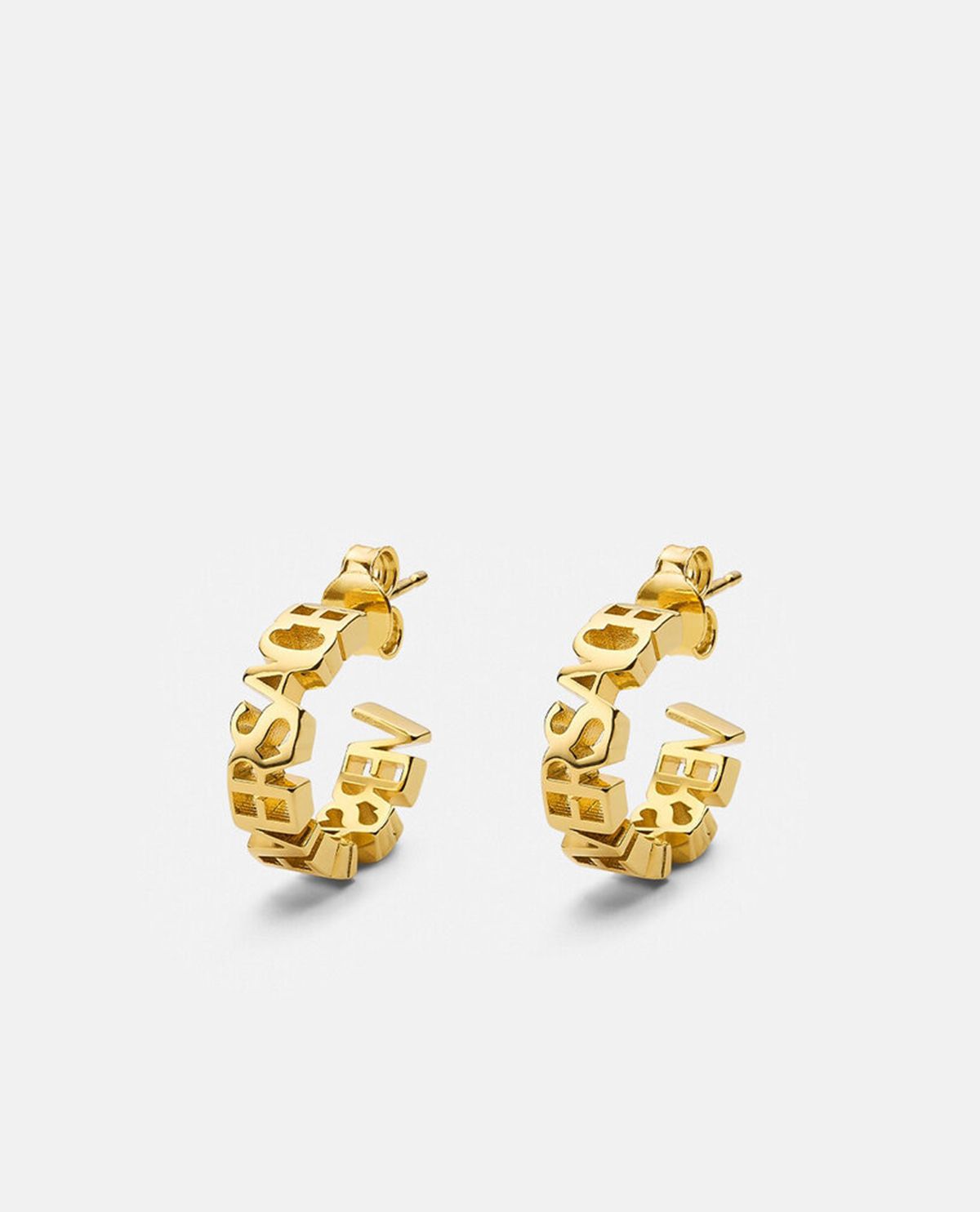 Khuyên tai khoen tròn phối logo Versace