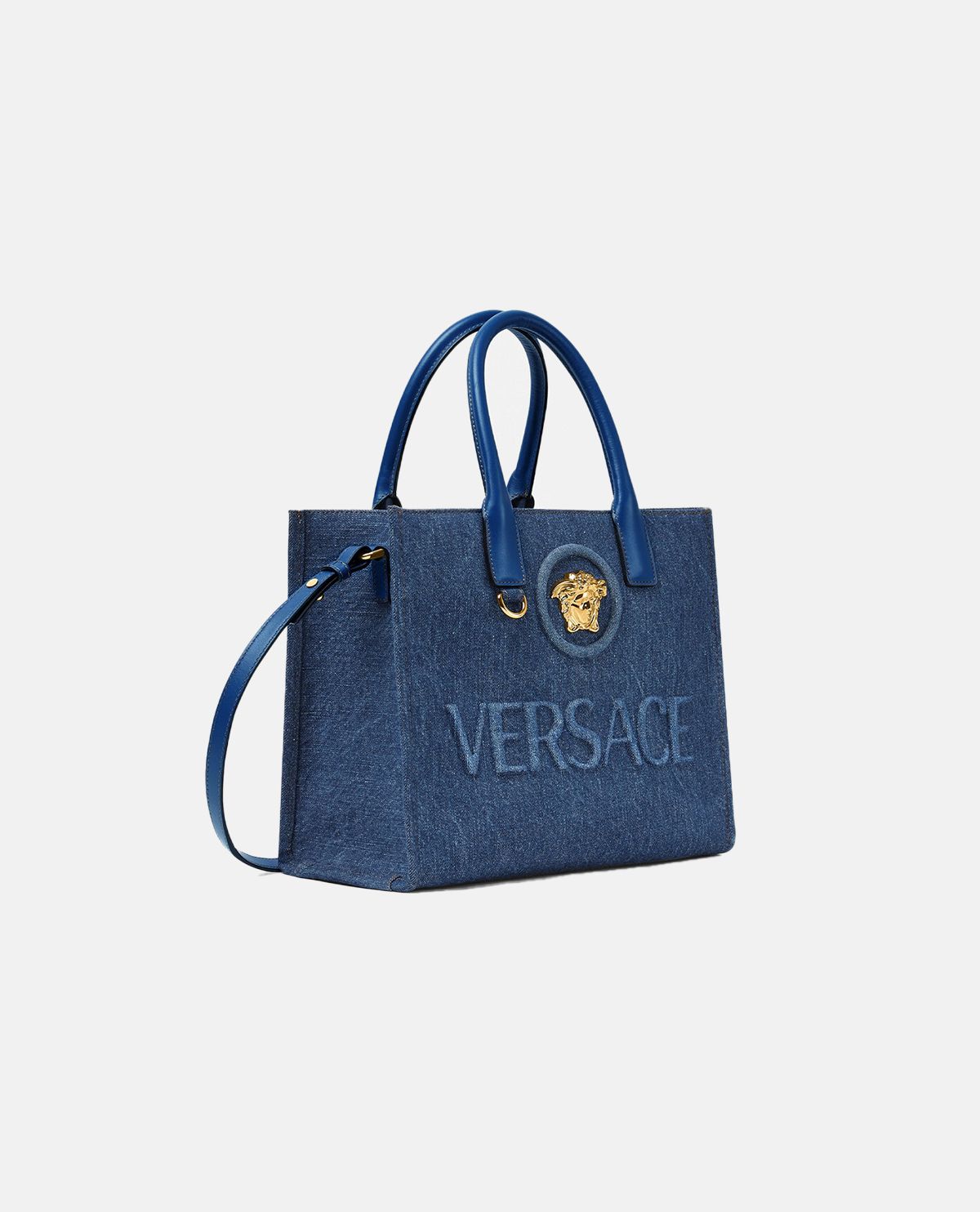 Túi tote denim La Medusa cỡ nhỏ