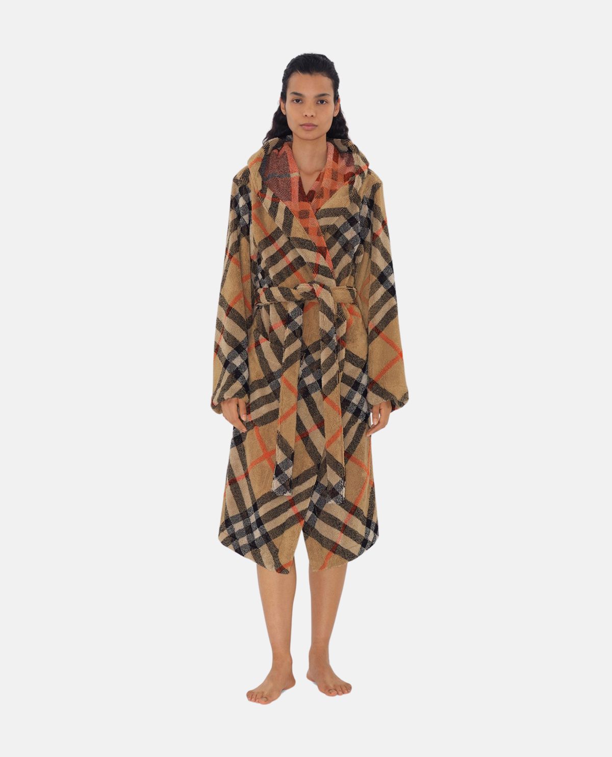 Áo choàng tắm cotton họa tiết Burberry Check