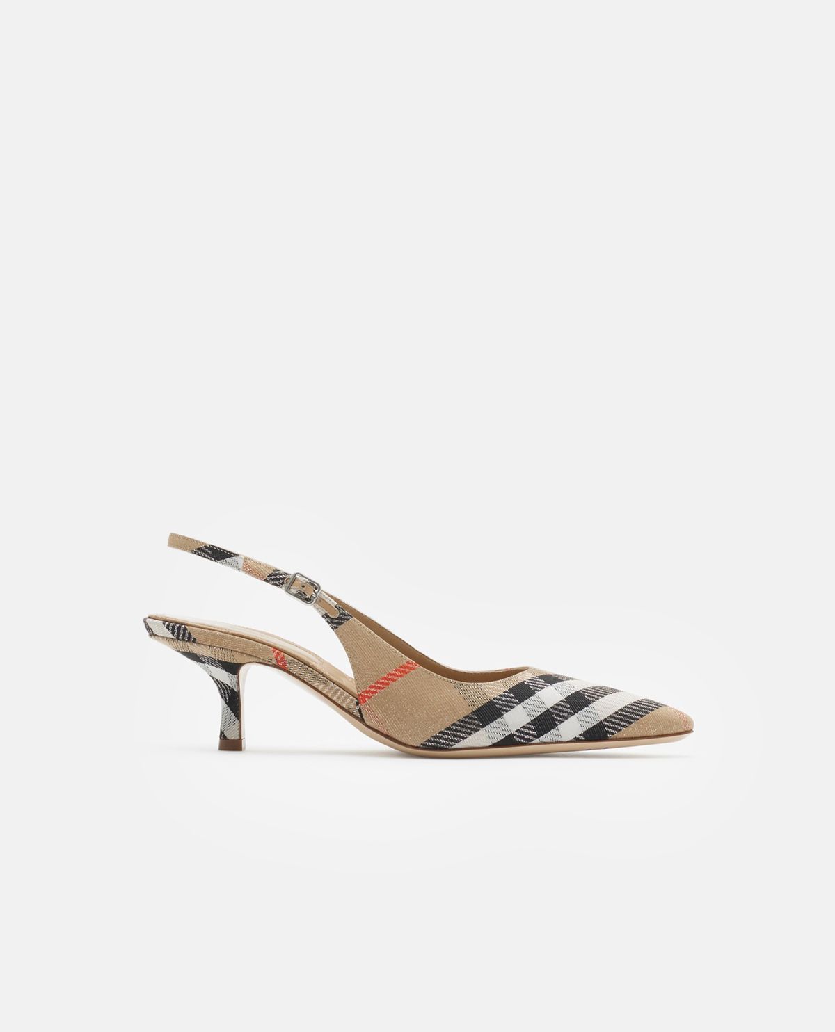 Giày slingback Birdie họa tiết Burberry Check