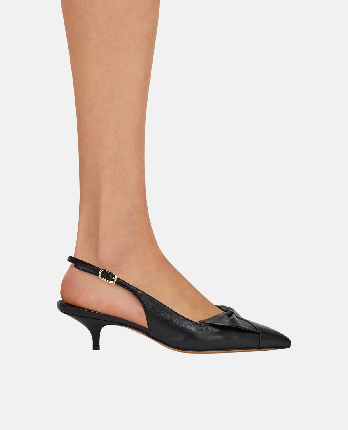 Giày slingback mũi nhọn phối nơ