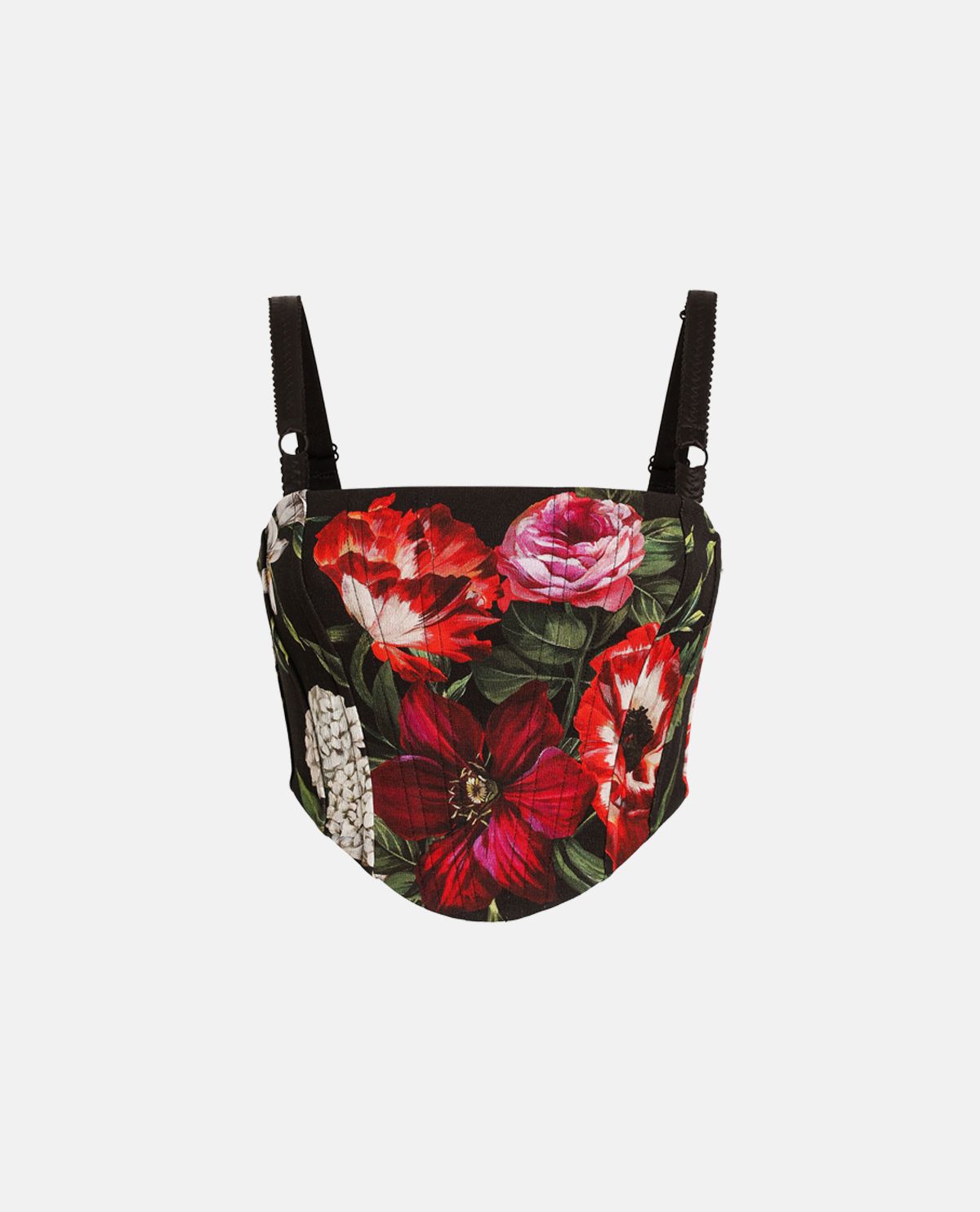 Áo bustier cổ vuông họa tiết hoa