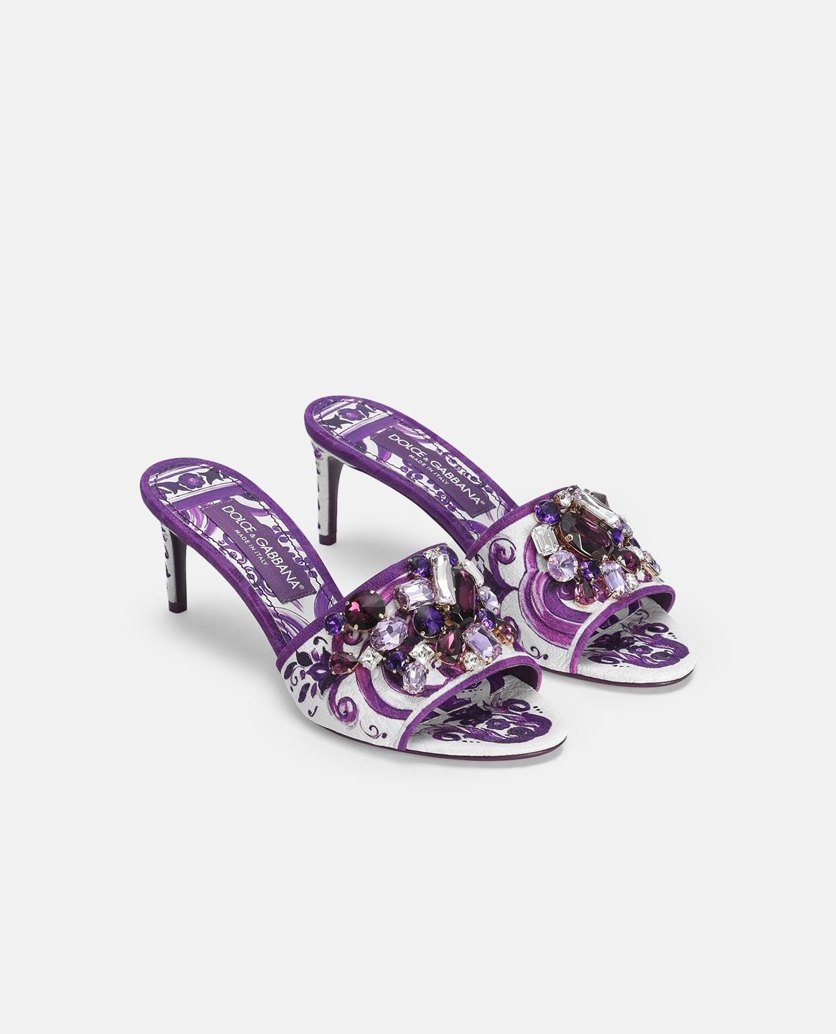 Giày sandal cao gót đính đá Maiolica
