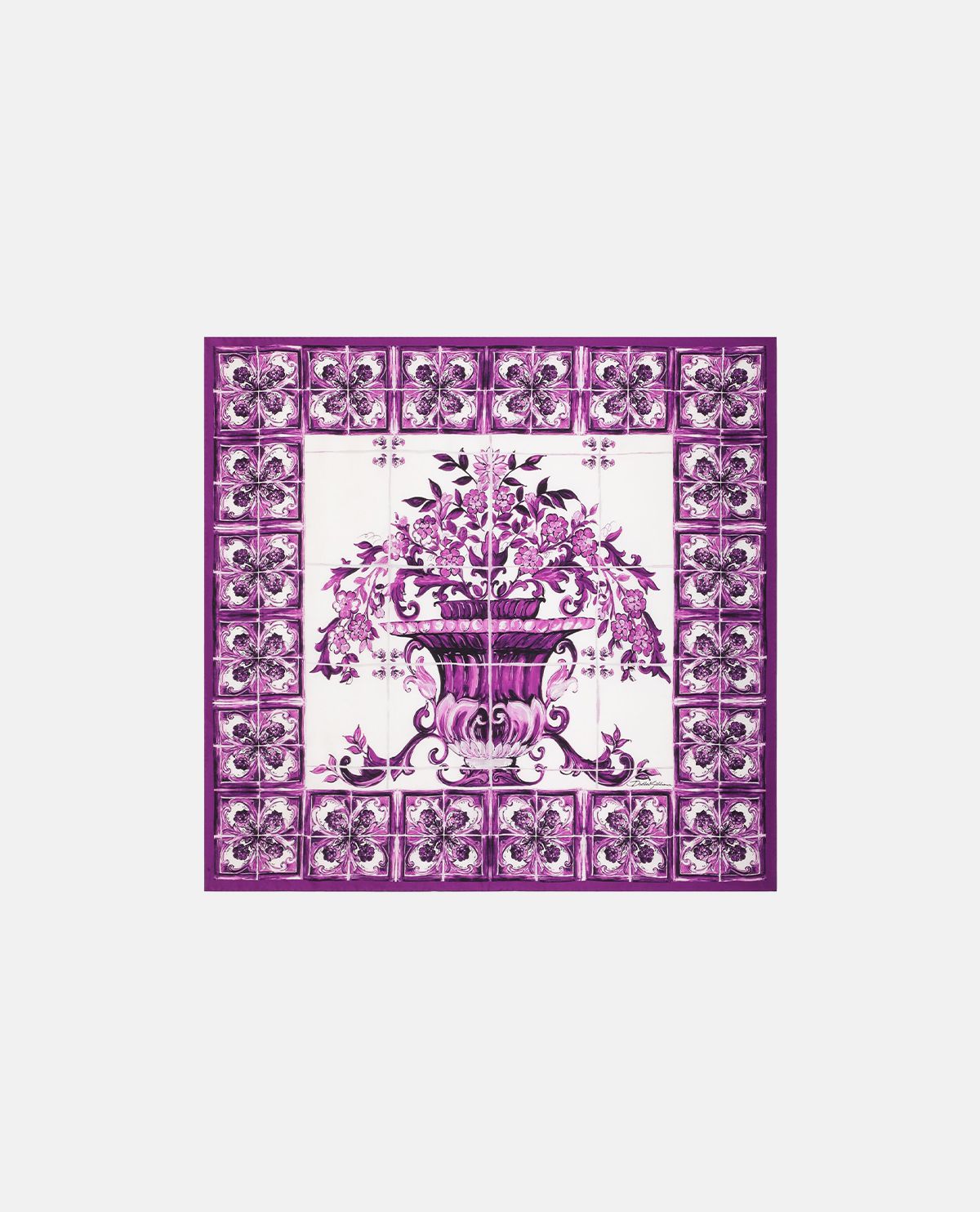 Khăn lụa vuông họa tiết Maiolica 90 x 90 cm
