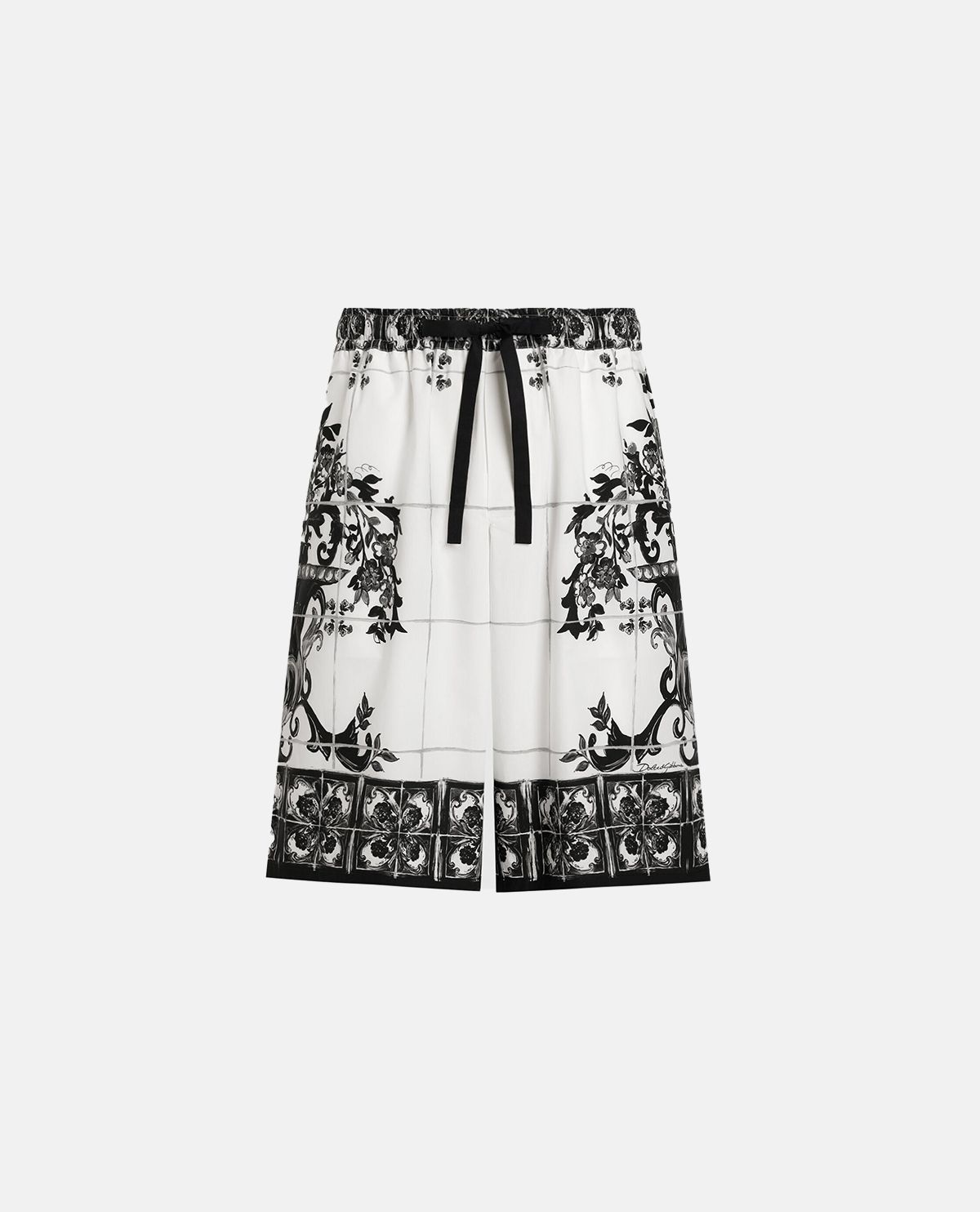Quần short bermuda lưng thun họa tiết Maiolica