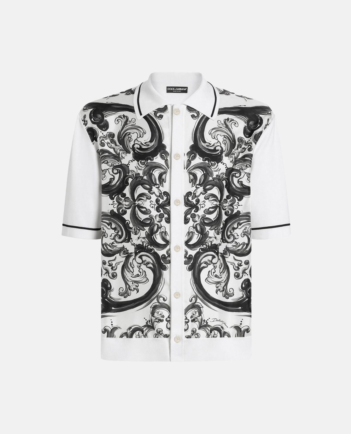 Áo sơ mi oversize tay ngắn họa tiết Maiolica
