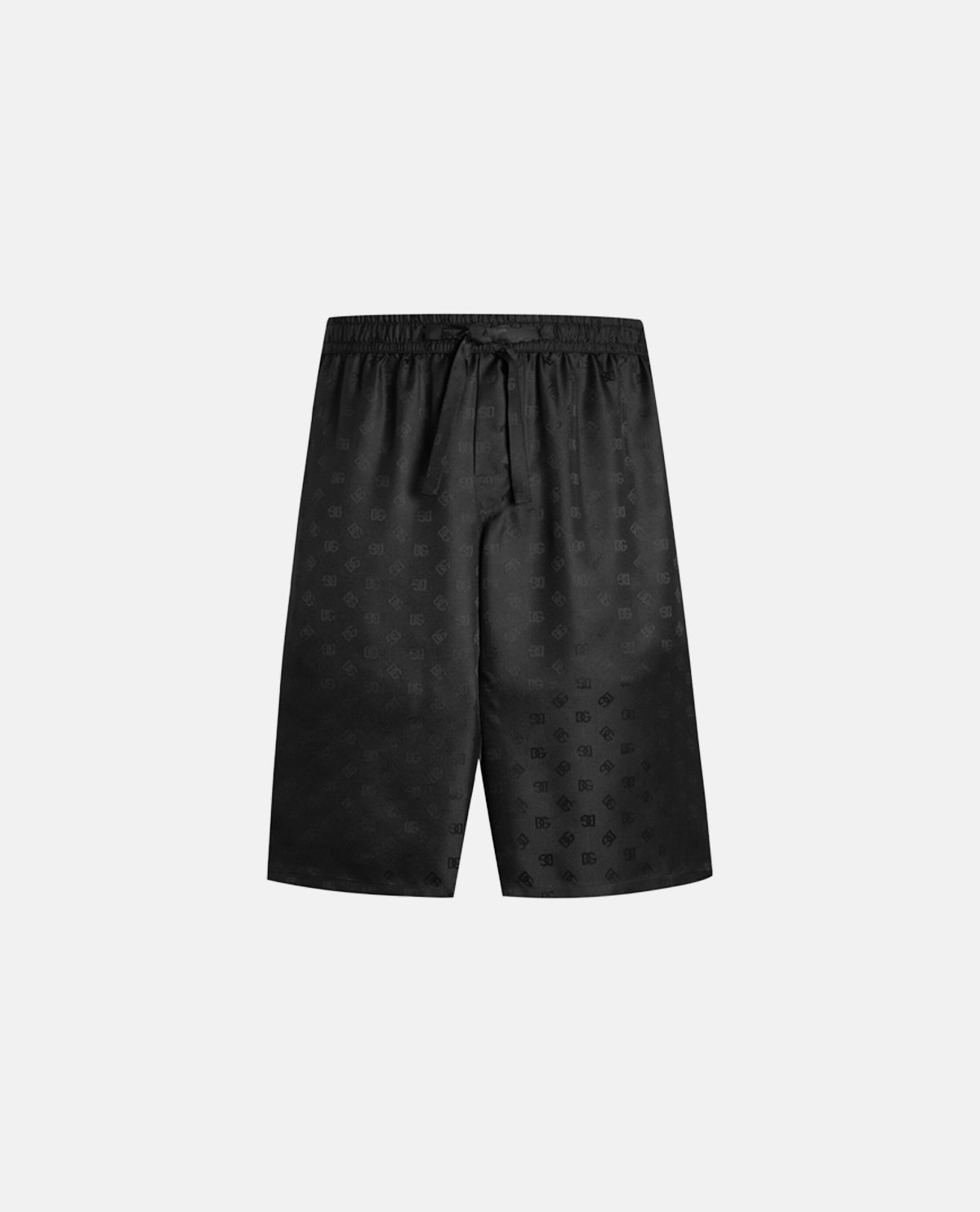 Quần short bermuda lụa họa tiết logo DG