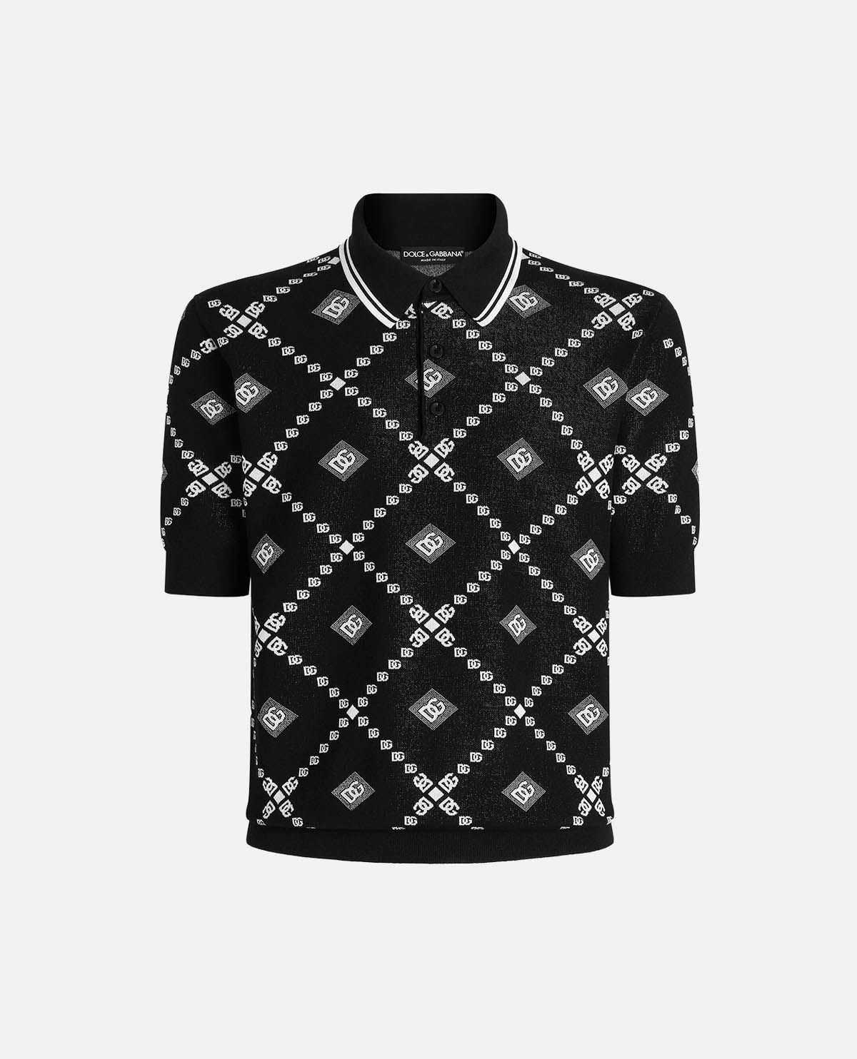 Áo polo piqué jacquard tay ngắn