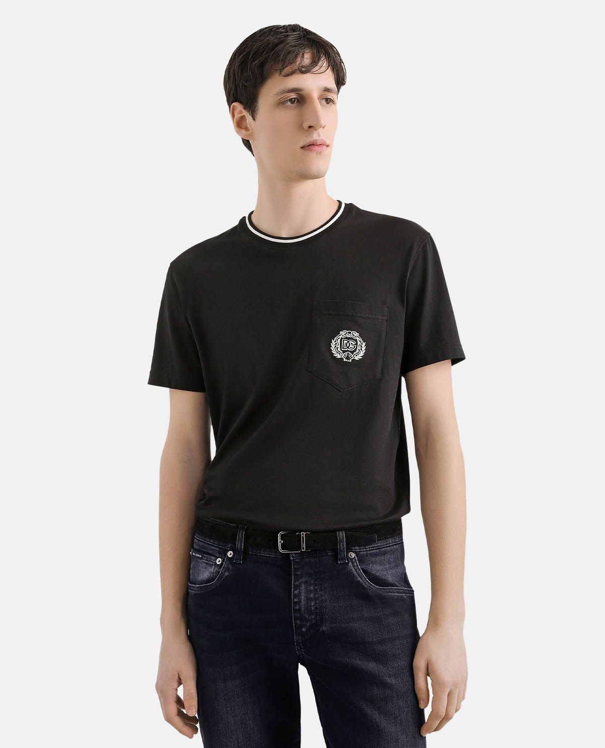 Áo thun cotton piqué tay ngắn phối logo