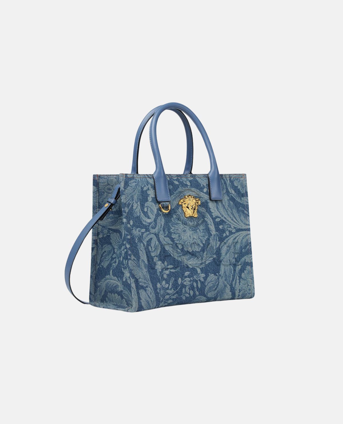 Túi tote denim La Medusa cỡ nhỏ họa tiết Barocco