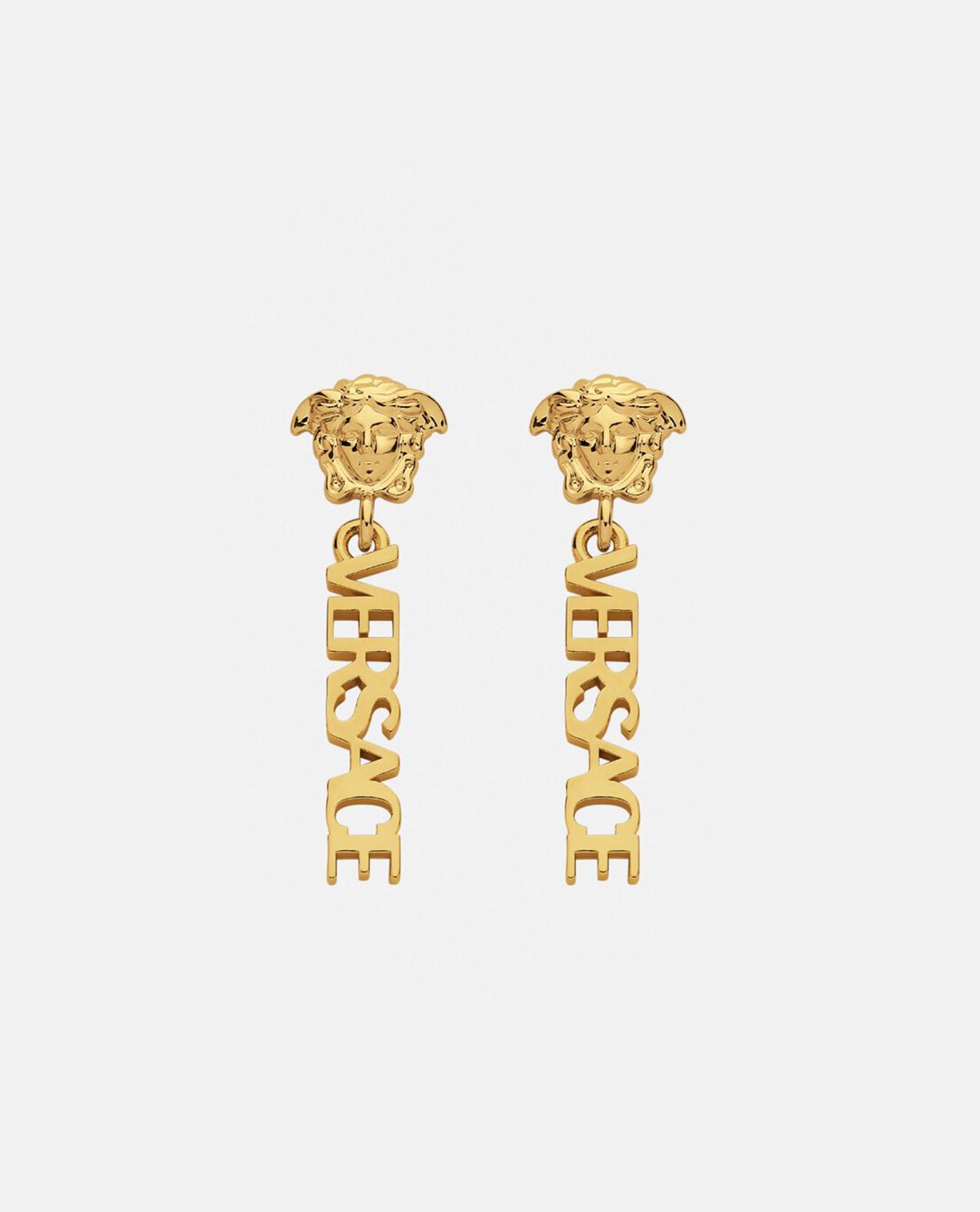 Khuyên tai dáng thả phối logo Versace