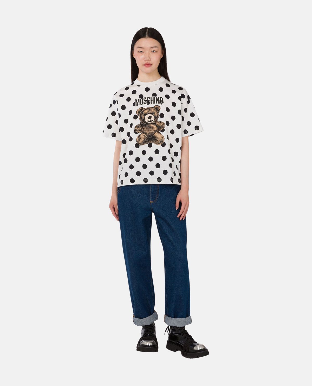 Áo thun cotton hữu cơ Polka Dots Teddy Bear