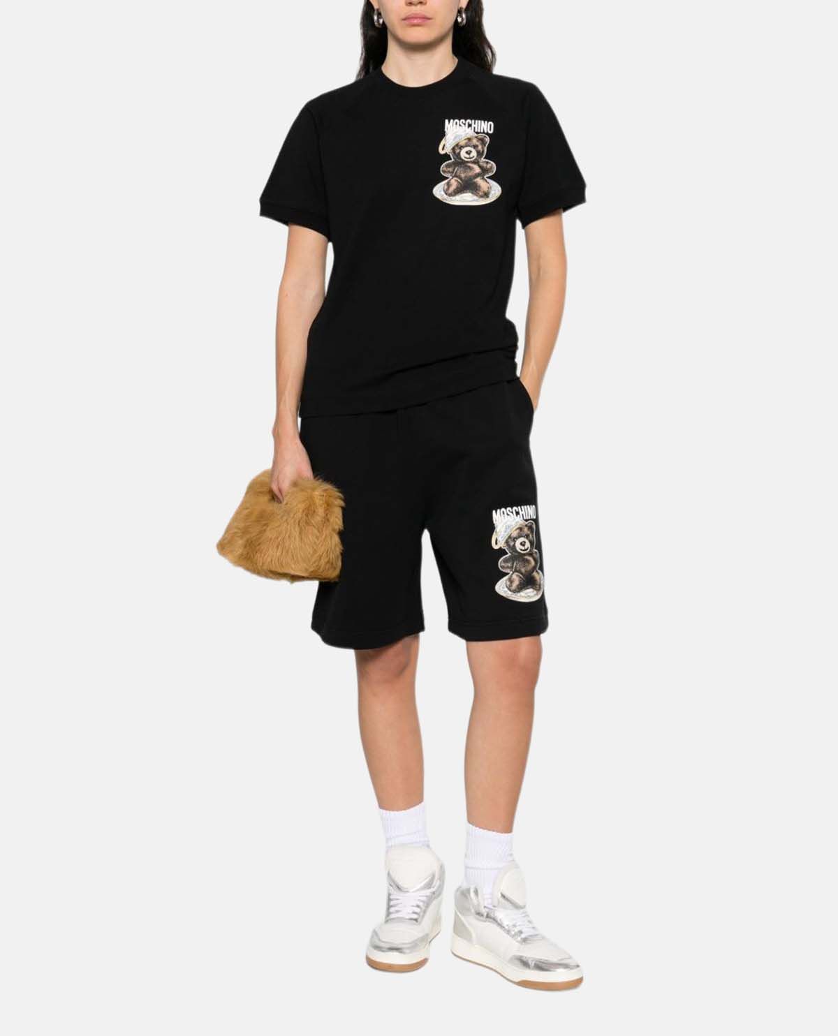 Áo thun cotton jersey hữu cơ in gấu Teddy