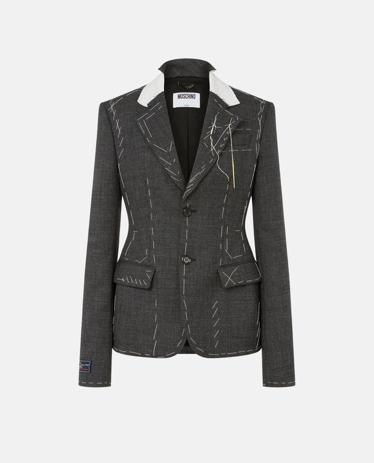 Áo blazer tay dài phối chỉ thêu