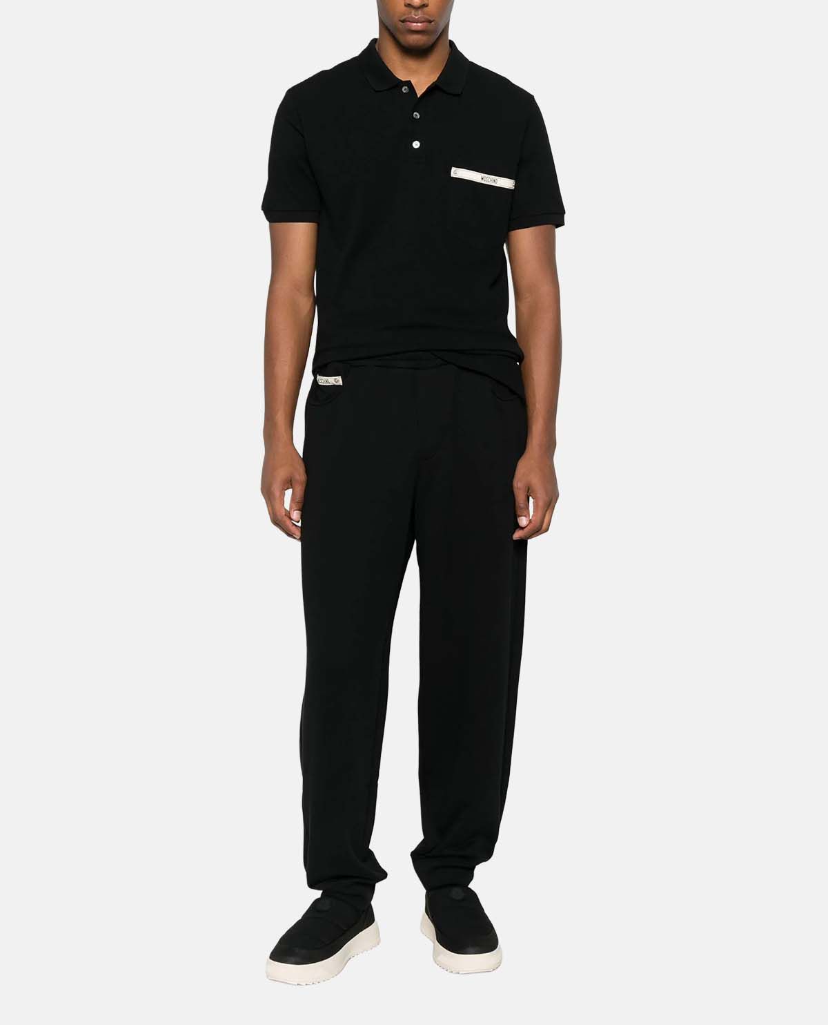 Áo polo cotton phối túi logo