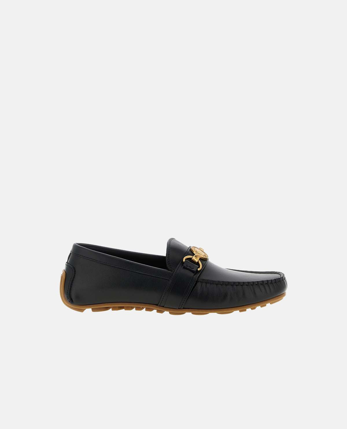 Giày penny loafer phối logo