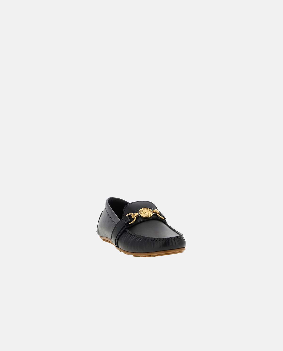 Giày penny loafer phối logo
