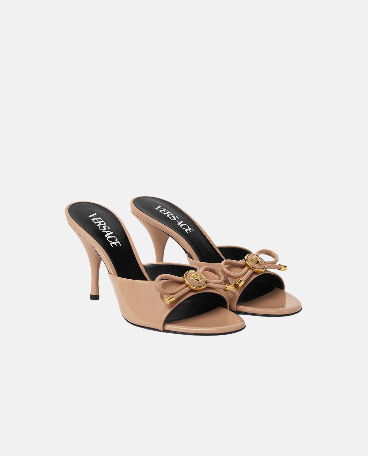 Giày sandal cao gót da bóng Opera Bow 85