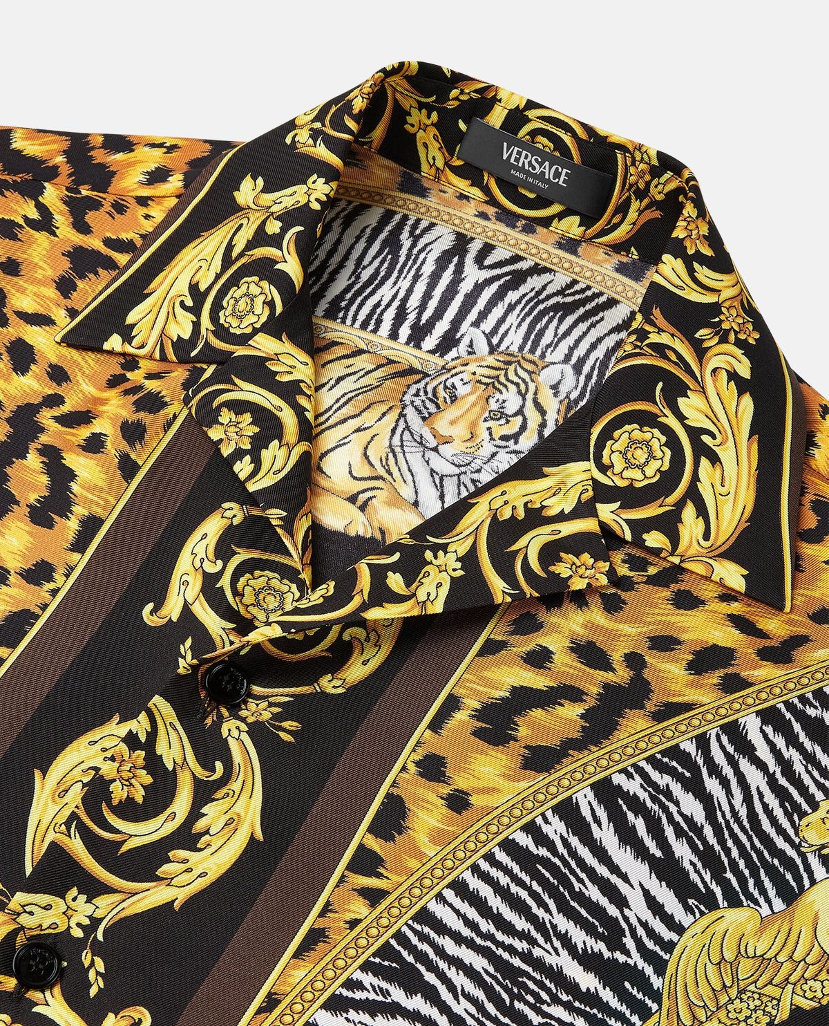 Áo sơ mi lụa tay ngắn Wild Cats