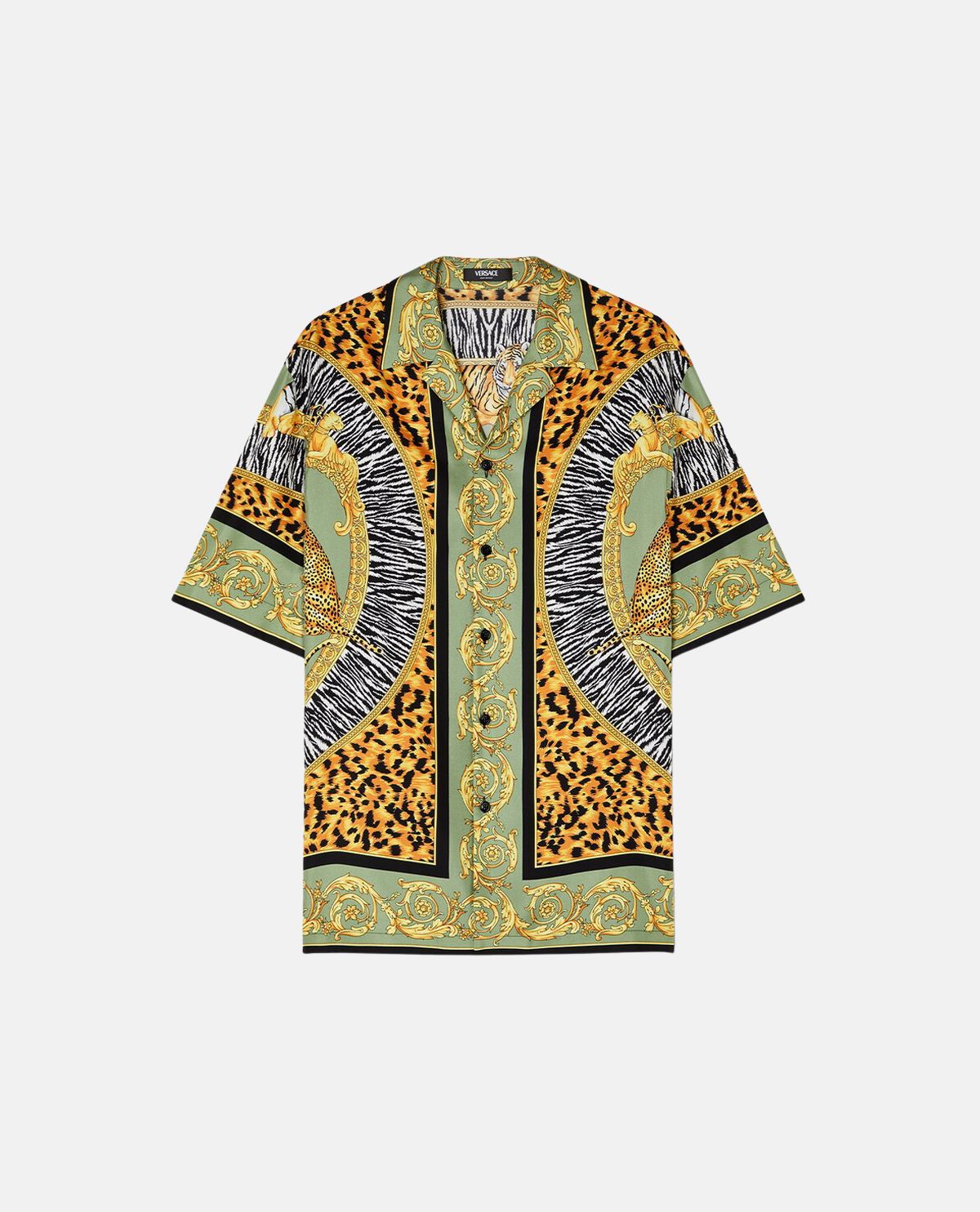 Áo sơ mi lụa tay ngắn Wild Cats
