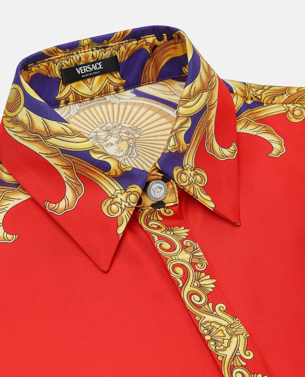 Áo sơ mi lụa tay dài Cheetah Barocco
