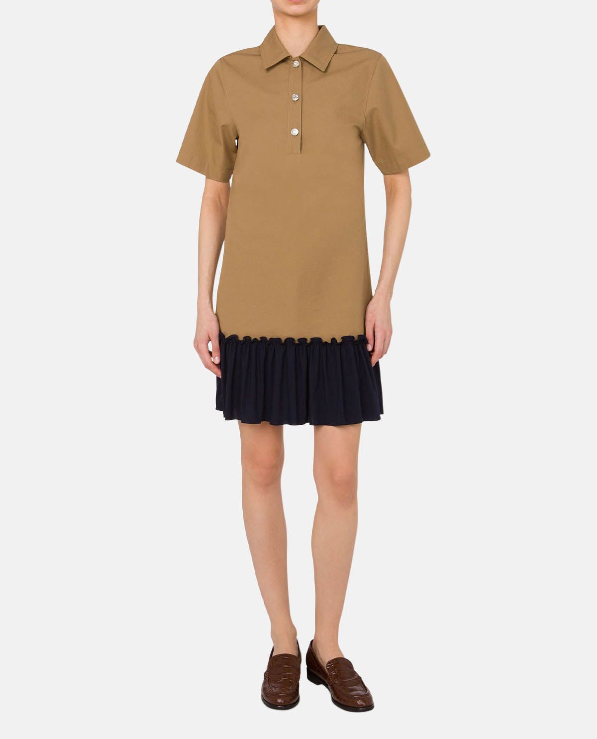 Đầm cotton twill dáng ngắn
