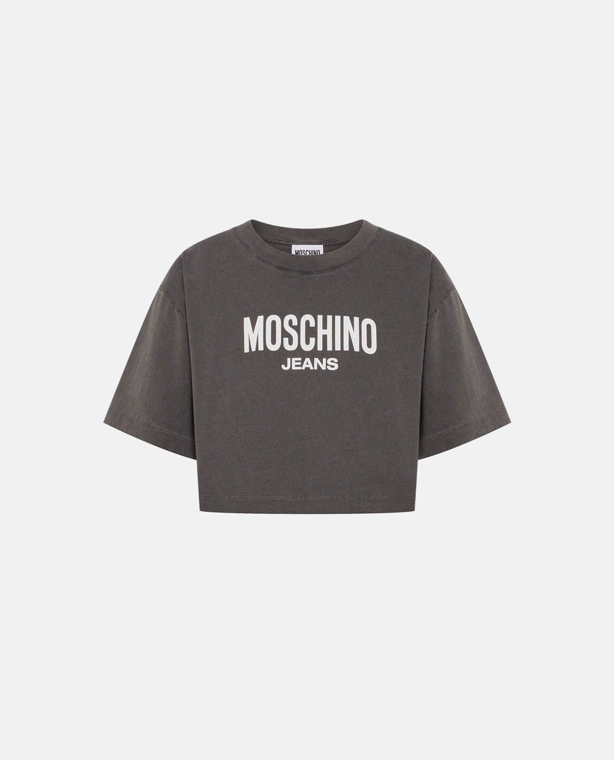 Áo thun cotton jersey dáng crop in logo