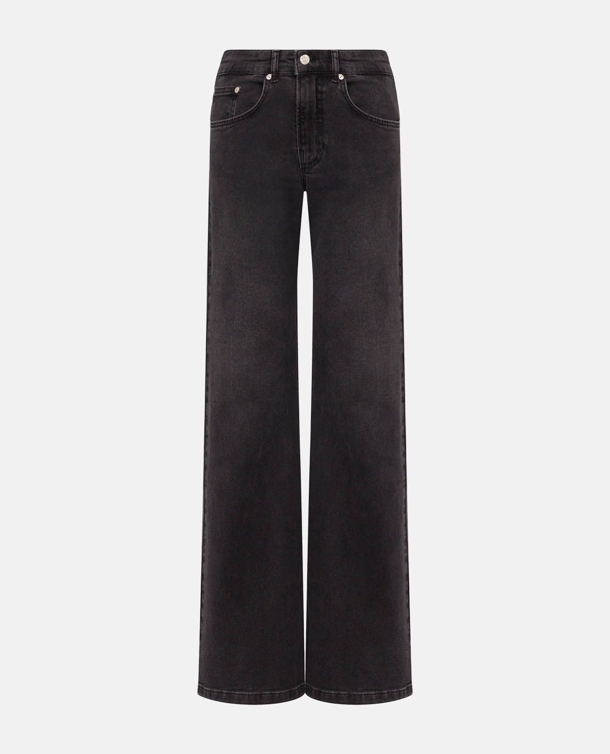 Quần jeans ống loe phối patch logo