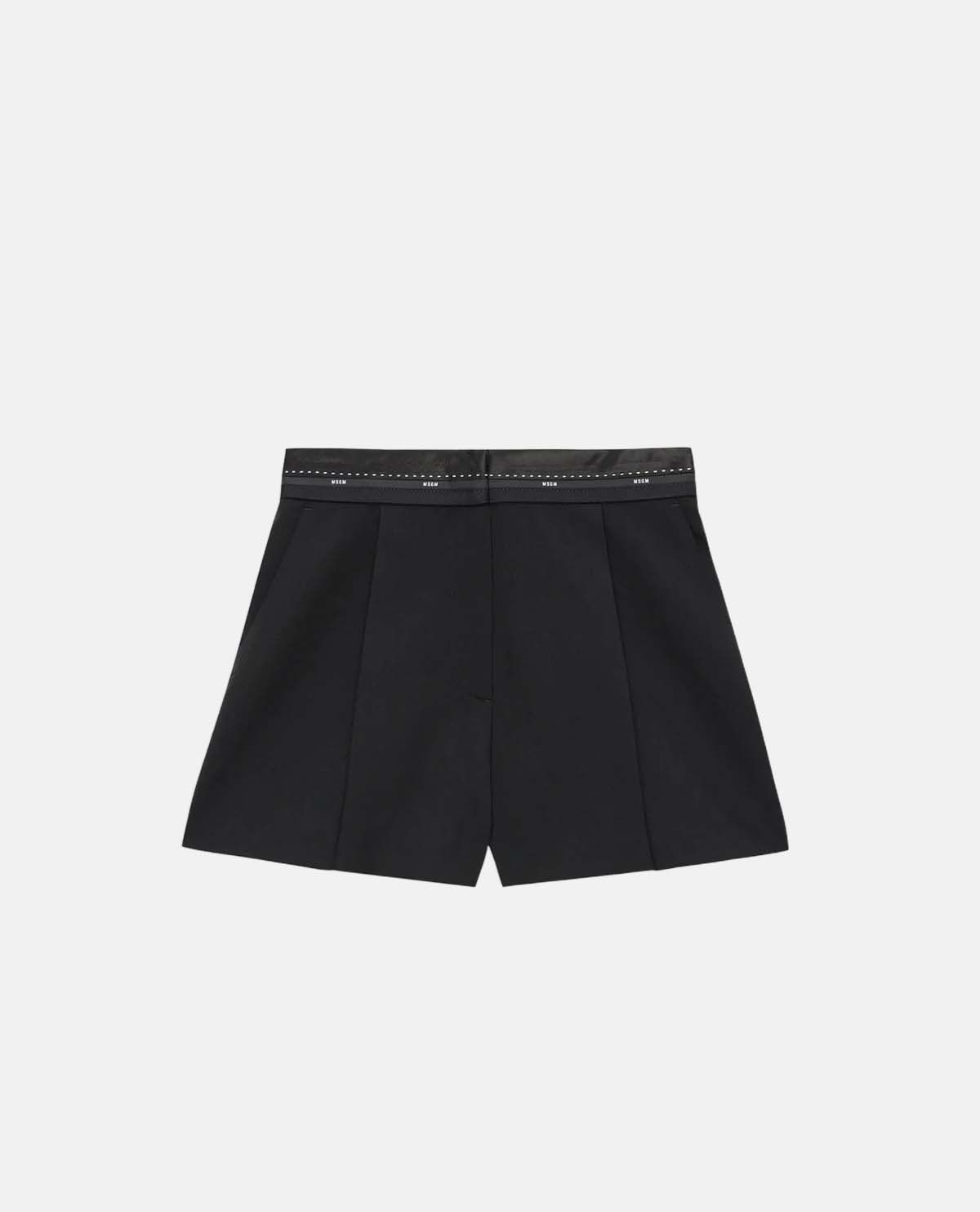 Quần short xếp ly phối viền logo MSGM