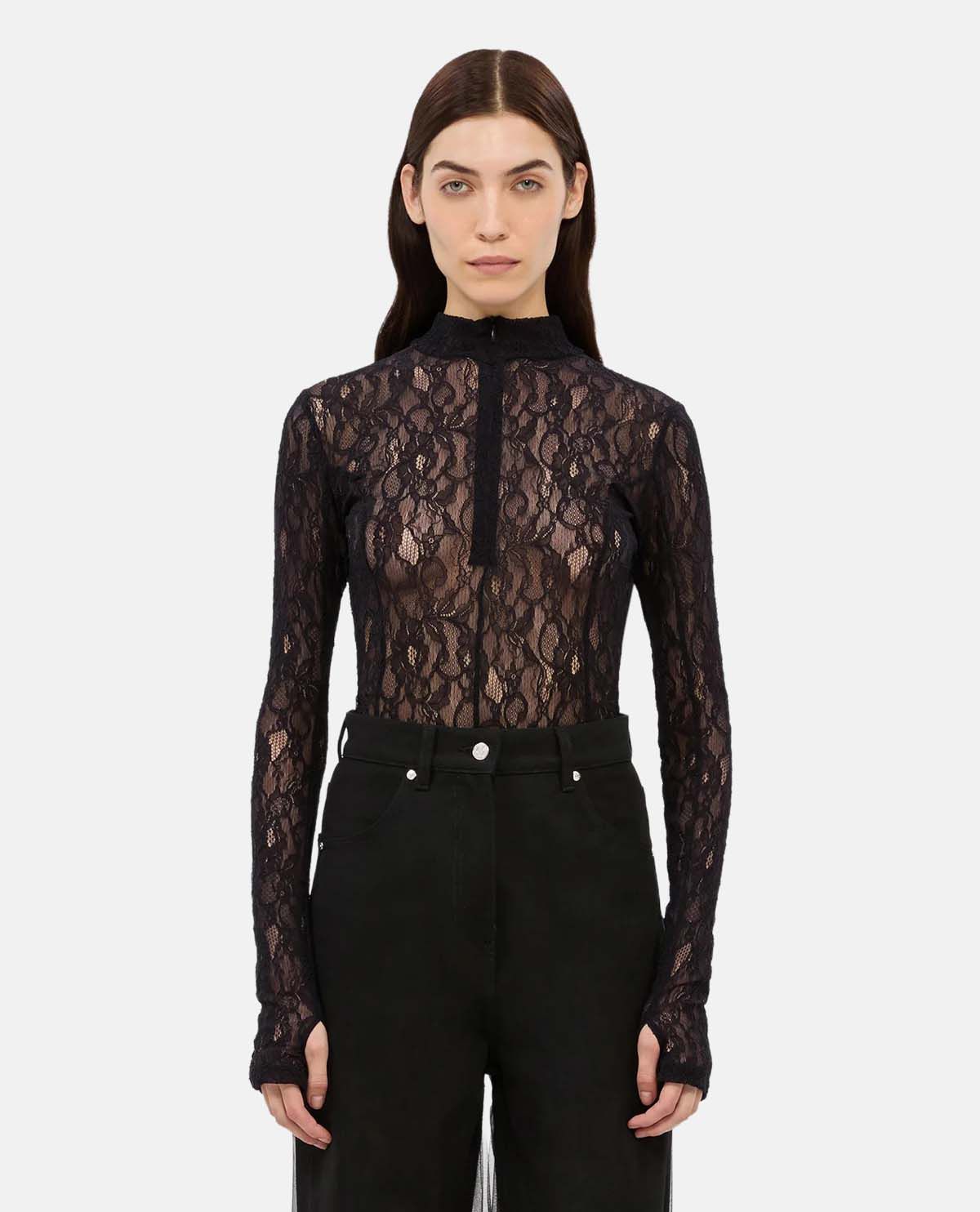 Bodysuit ren tay dài