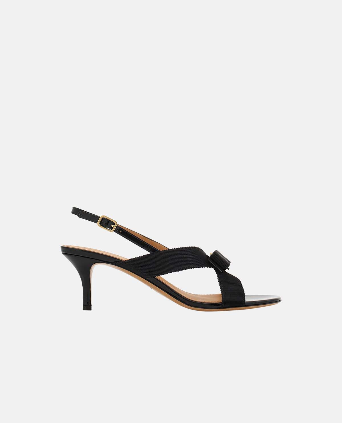Giày sandal cao gót phối nơ Vara