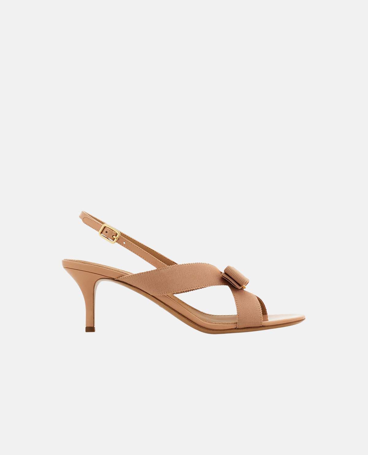 Giày sandal cao gót phối nơ Vara