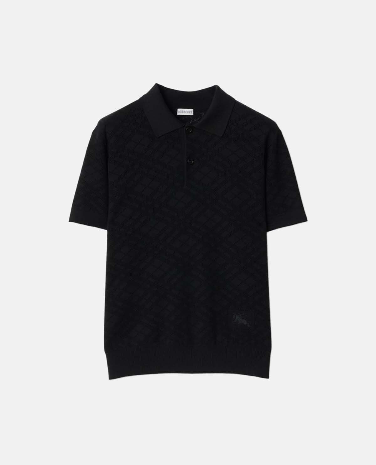 Áo polo dệt kim họa tiết Burberry Check