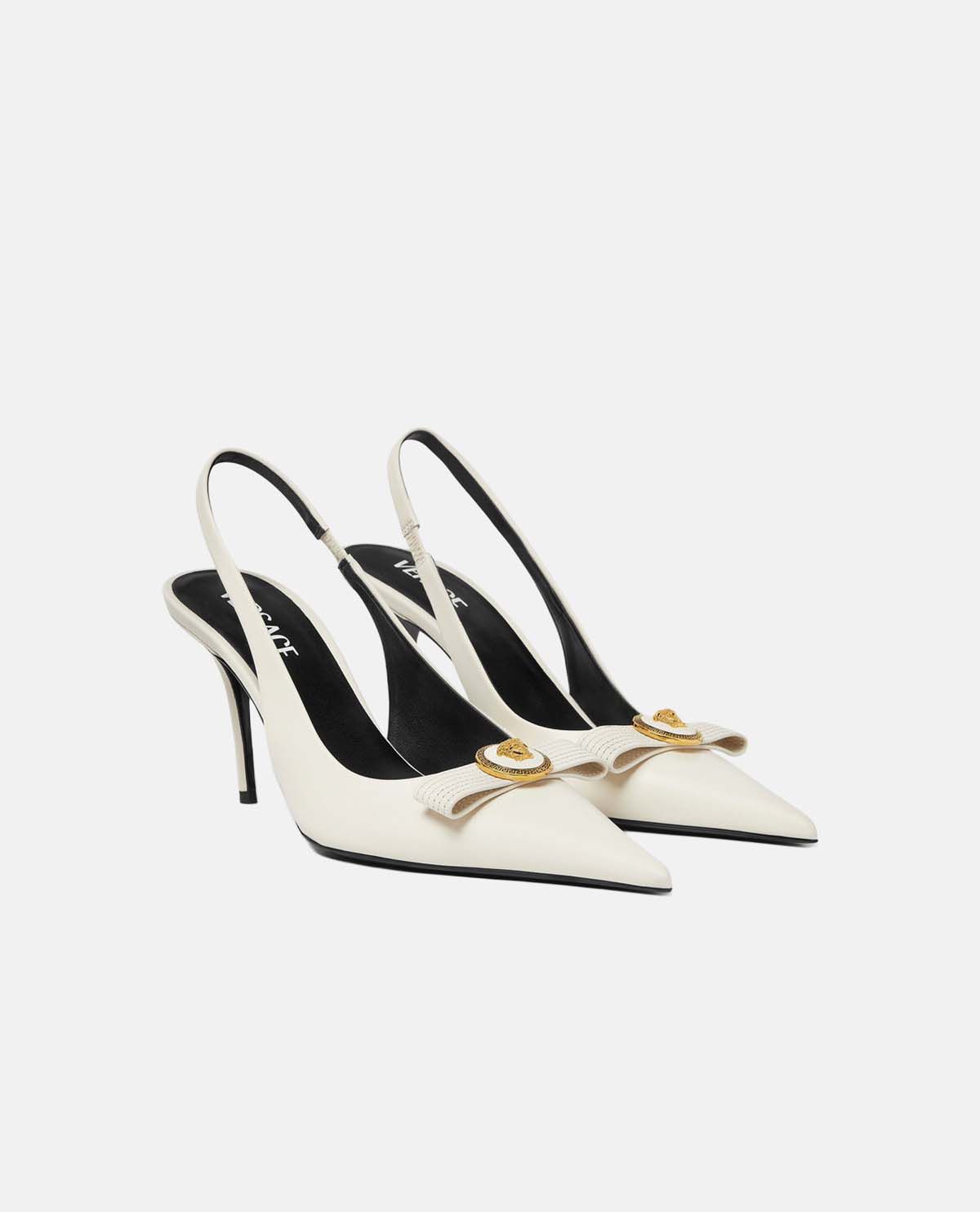Giày slingback da Gianni Ribbon 85