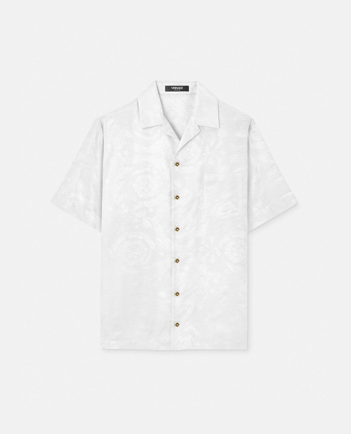 Áo sơ mi lụa tay ngắn Barocco Jacquard