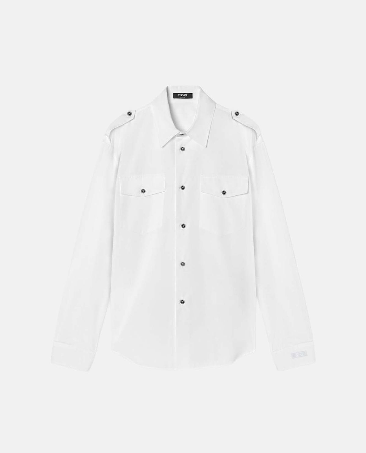 Áo sơ mi cotton-poplin phối khuy Medusa