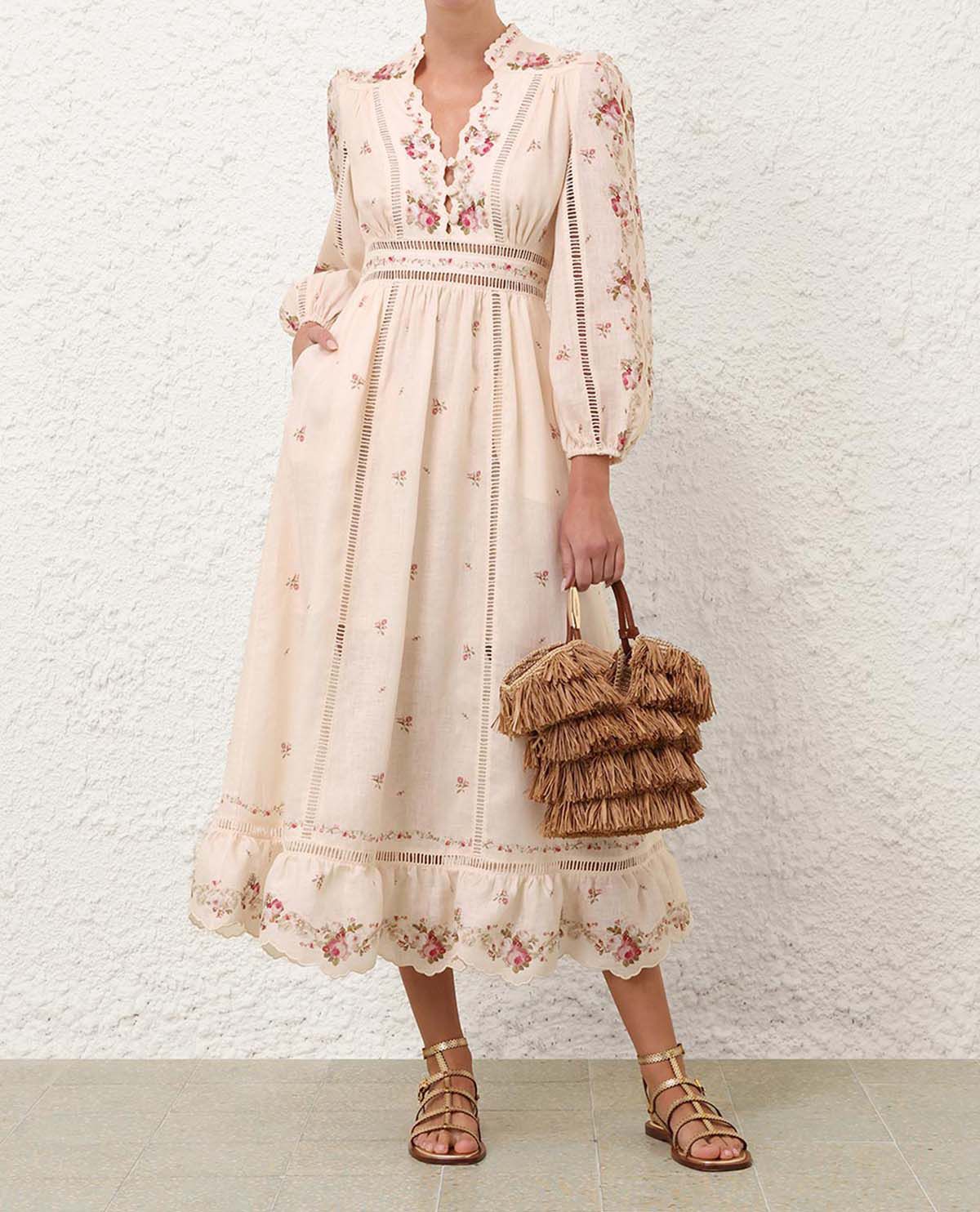 Đầm midi cổ chữ V Patience