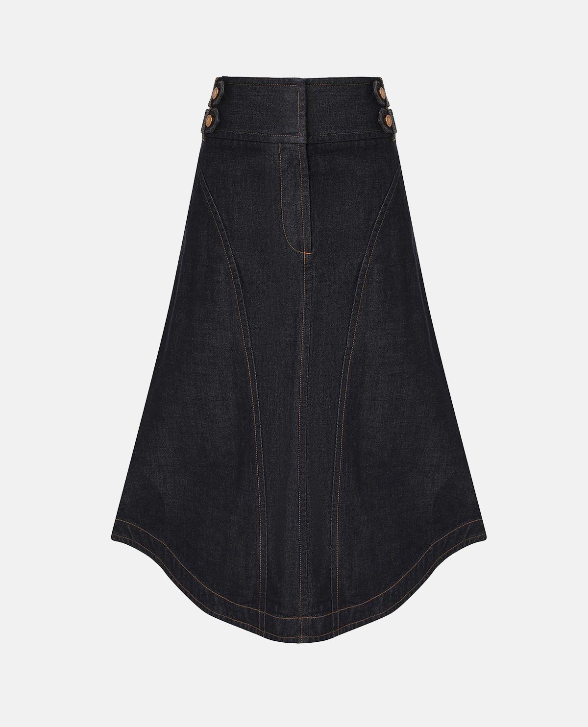 Chân váy midi denim dáng chữ A