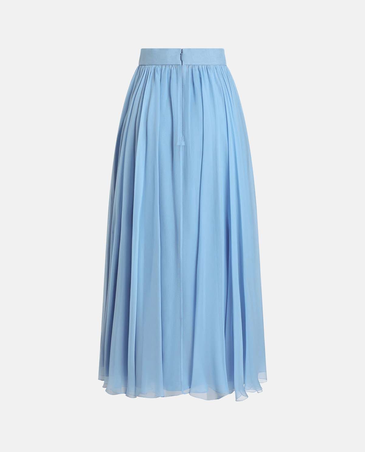 Váy midi chiffon xếp ly