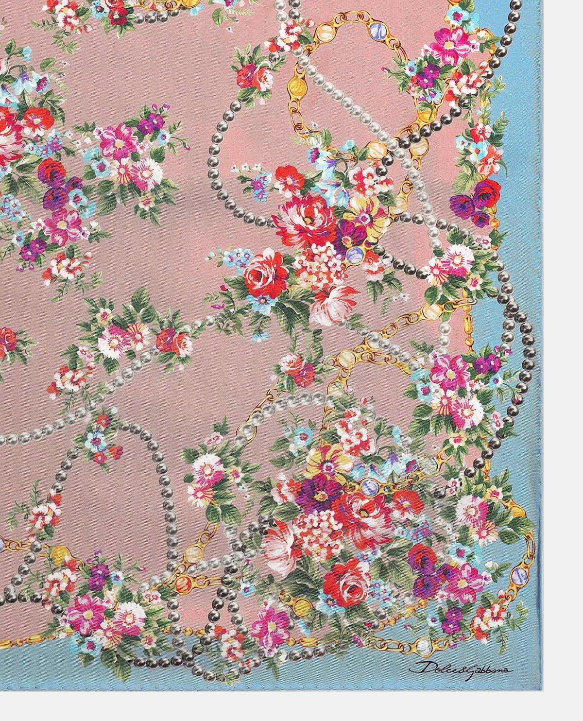 Khăn lụa vuông họa tiết hoa 70 x 70 cm