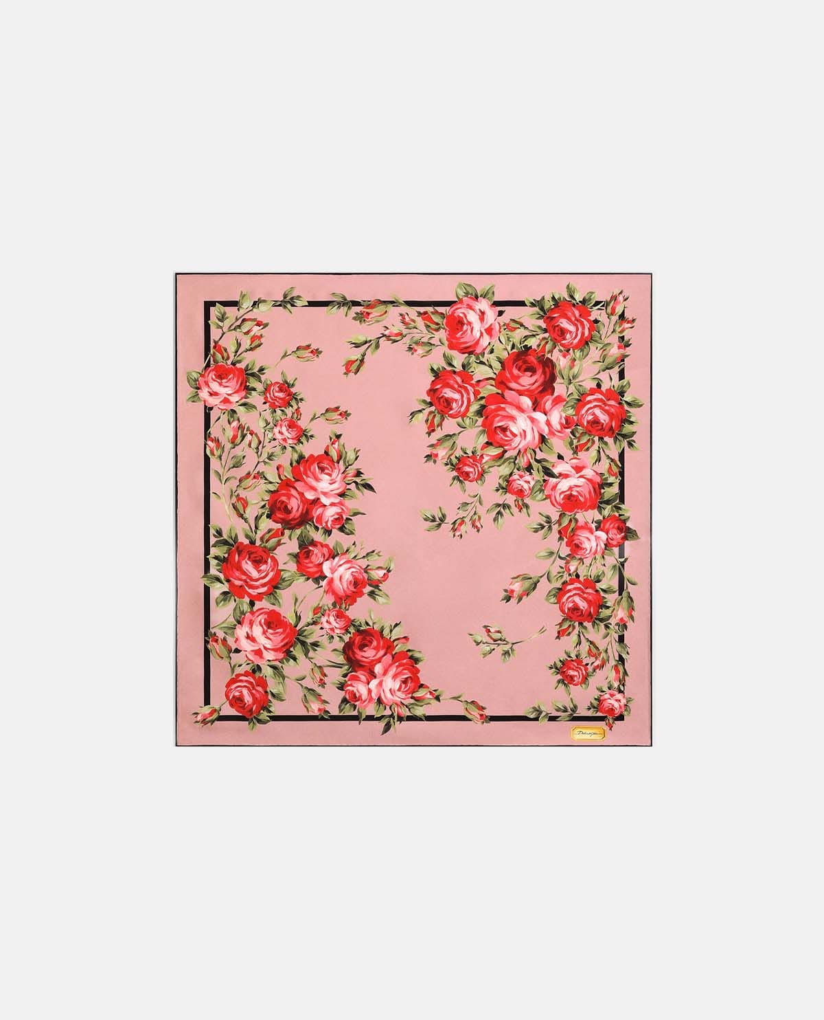 Khăn lụa vuông họa tiết hoa hồng 70 x 70 cm