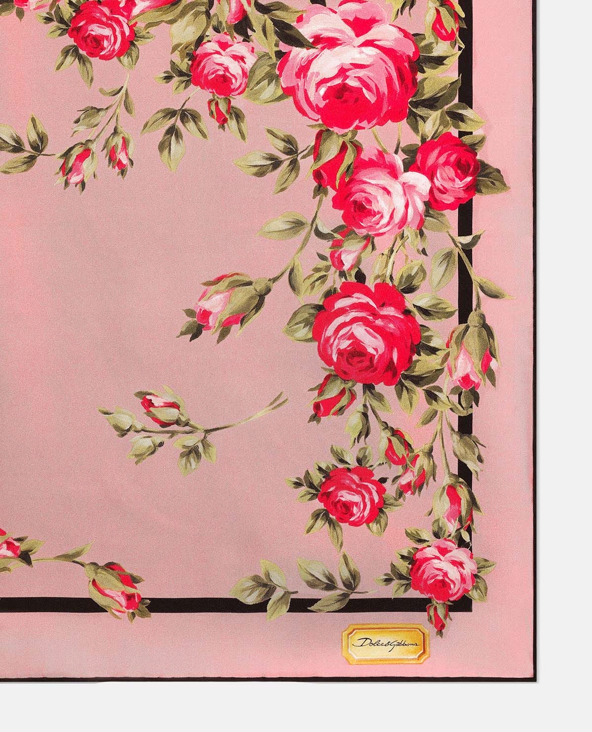 Khăn lụa vuông họa tiết hoa hồng 70 x 70 cm