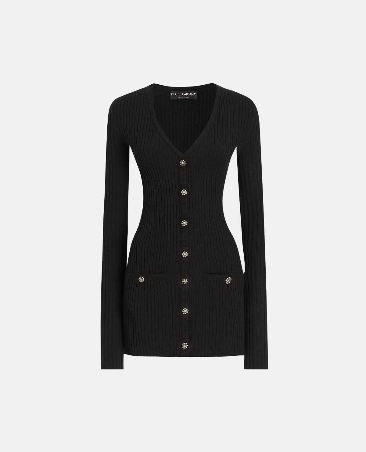 Áo cardigan dệt gân tay dài
