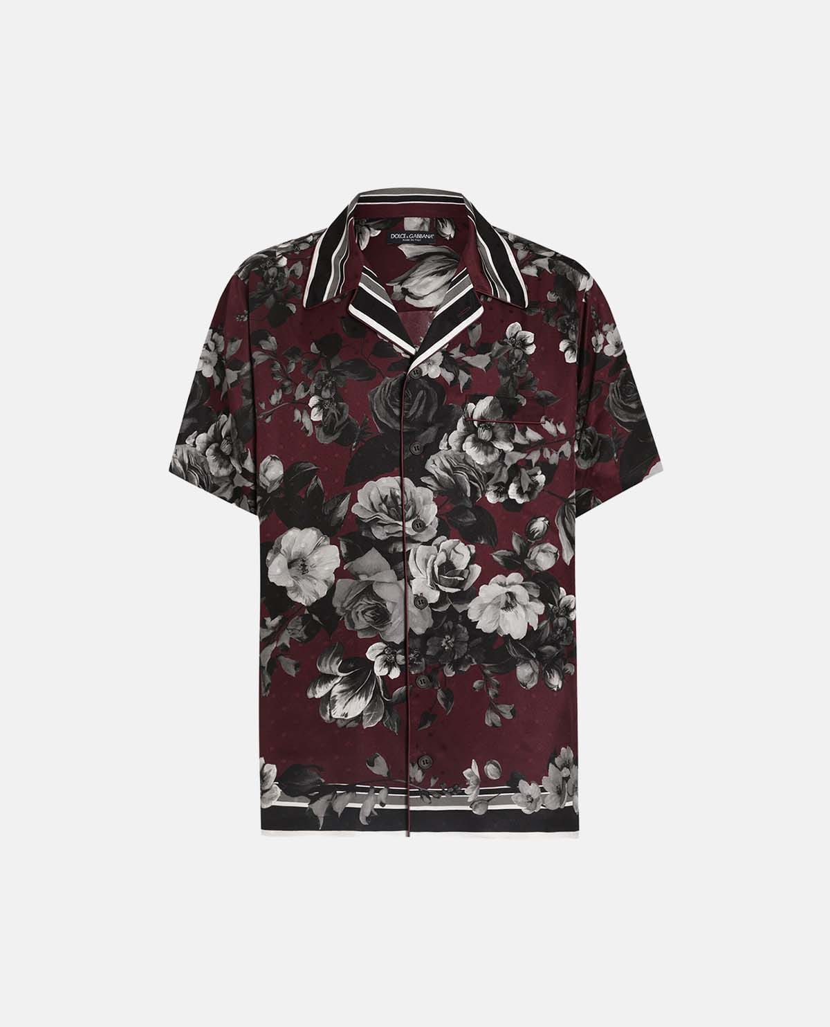 Áo sơ mi hawaii tay ngắn in họa tiết peony ramage