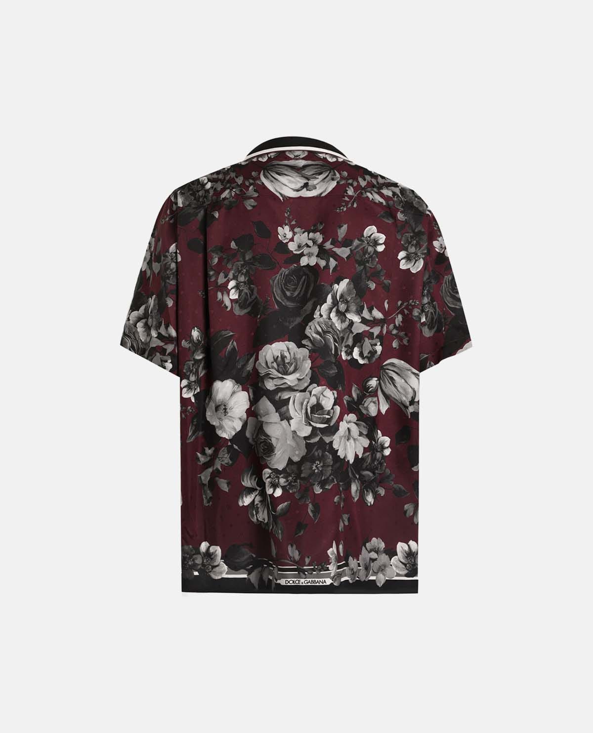 Áo sơ mi hawaii tay ngắn in họa tiết peony ramage