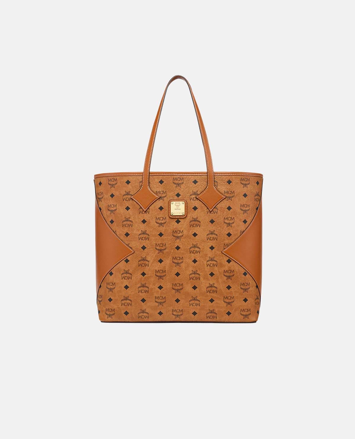 Túi shopper Dia cỡ lớn họa tiết Visetos phối da