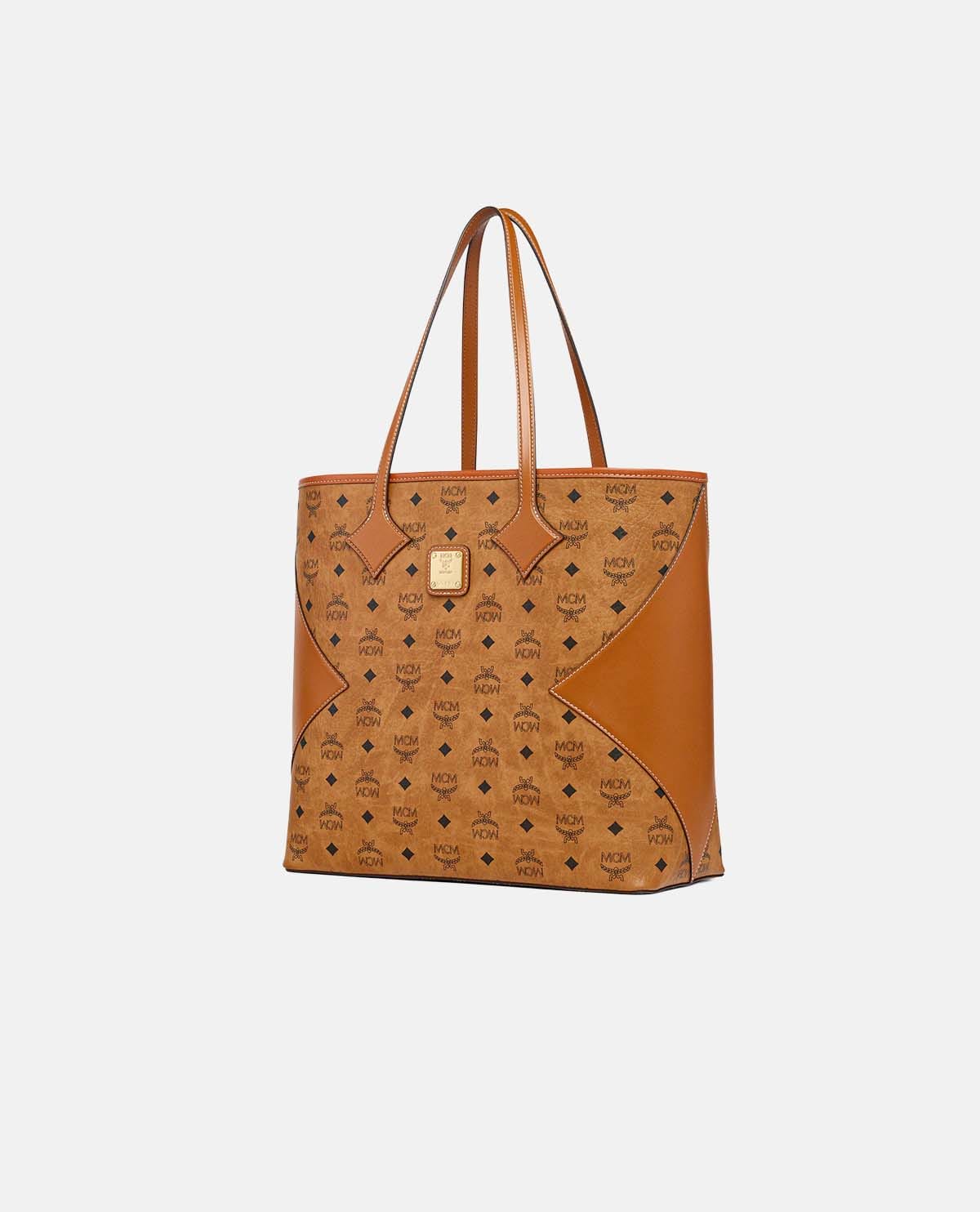 Túi shopper Dia cỡ lớn họa tiết Visetos phối da