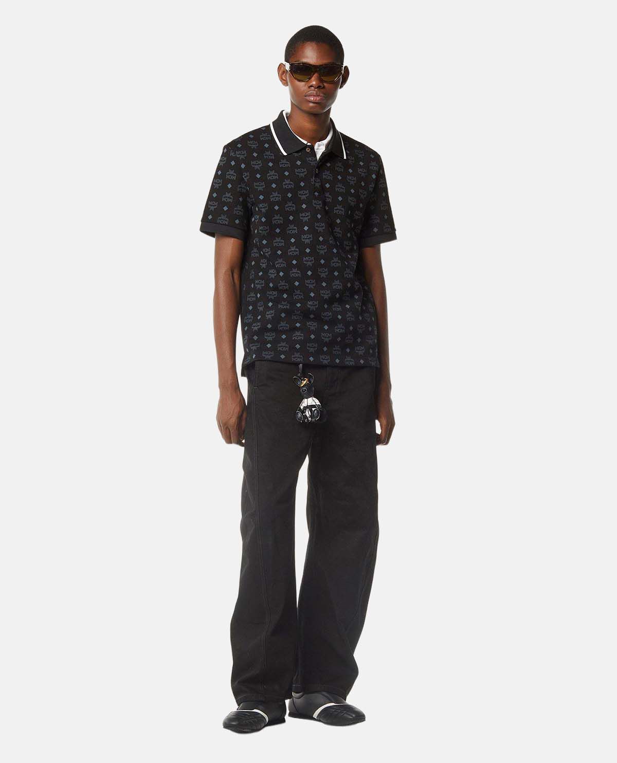 Áo polo tay ngắn họa tiết monogram jacquard
